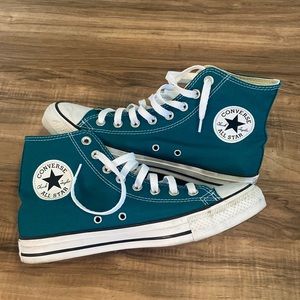 Teal Converse High Tops